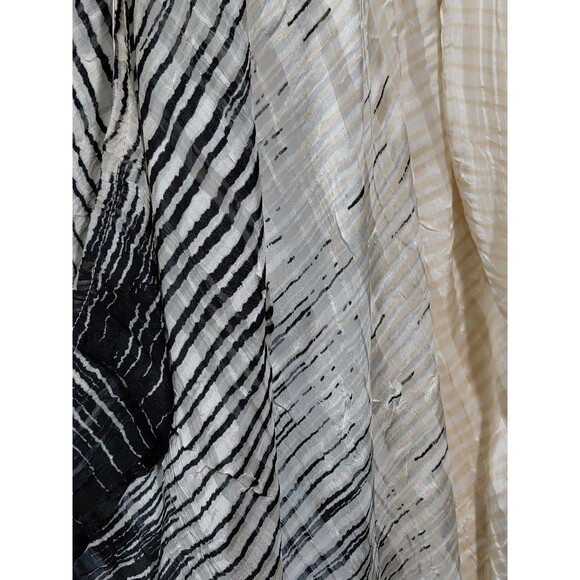 Chico's Travelers Size 1 Sheer Beige Black Open Front Asymmetrical Hem Cardigan - Picture 6 of 11